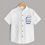 Aquarius Water Bearer Zodiac Symbol Printed shirt - WHITE - 0 - 6 Months Old (Chest 23")