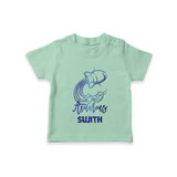 Aquarius Water Bearer Zodiac Symbol Printed T shirt - MINT GREEN - 0-5 Months Old (Chest 17")