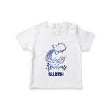 Aquarius Water Bearer Zodiac Symbol Printed T shirt - WHITE - 0-5 Months Old (Chest 17")