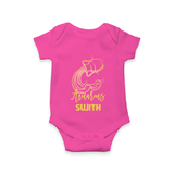 Aquarius Water Bearer Zodiac Symbol Printed Romper - HOT PINK - New Born (Chest 14")