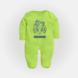 Aries Ram Zodiac Symbol PrintedFullbody Suit - LIME GREEN - New Born (Chest 7.5")