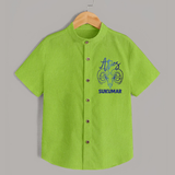 Aries Ram Zodiac Symbol Printed shirt - LIME GREEN - 0 - 6 Months Old (Chest 23")