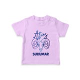 Aries Ram Zodiac Symbol Printed T shirt - LILAC - 0-5 Months Old (Chest 17")