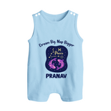 Aries Constellation Charm Printed Baby Button Romper - BABY BLUE - New Born (Chest 18")