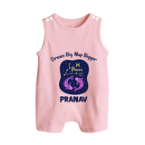 Aries Constellation Charm Printed Baby Button Romper - BABY PINK - New Born (Chest 18")