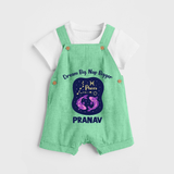 Aries Constellation Charm Printed Baby Dungaree - GREEN - 0 - 5 Months Old (Chest 18")