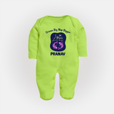 Aries Constellation Charm Printed BabyFullbody Suit - LIME GREEN - New Born (Chest 7.5")