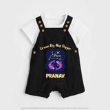Aries Constellation Charm Printed Baby Dungaree - BLACK - 0 - 5 Months Old (Chest 18")