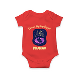 Aries Constellation Charm Printed Baby Romper - RED - New Born (Chest 14")