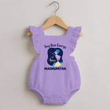 Taurus Little Bull Zodiac Printed Baby Romper Frock - LILAC - 0 - 3 Months Old (Chest 19")