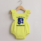 Taurus Little Bull Zodiac Printed Baby Romper Frock - PASTEL YELLOW - 0 - 3 Months Old (Chest 19")