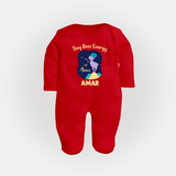 Taurus Little Bull Zodiac Printed BabyFullbody Suit - RED - New Born (Chest 7.5")