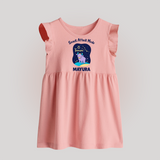 Gemini Twin Stars Zodiac Printed Baby Frock - BABY PINK - 0 - 3 Months Old (Chest 17")