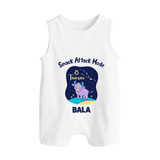 Gemini Twin Stars Zodiac Printed Baby Button Romper - WHITE - New Born (Chest 18")