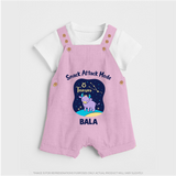 Gemini Twin Stars Zodiac Printed Baby Dungaree - BABY PINK - 0 - 5 Months Old (Chest 18")
