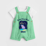 Gemini Twin Stars Zodiac Printed Baby Dungaree - GREEN - 0 - 5 Months Old (Chest 18")