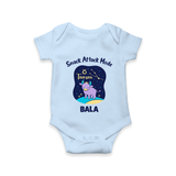 Gemini Twin Stars Zodiac Printed Baby Romper - BABY BLUE - New Born (Chest 14")
