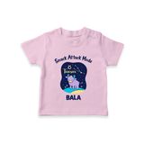 Gemini Twin Stars Zodiac Printed Baby T shirt - BABY PINK - 0-5 Months Old (Chest 17")