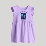Leo Royal Lion Zodiac Printed Baby Frock - LILAC - 0 - 3 Months Old (Chest 17")