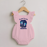 Leo Royal Lion Zodiac Printed Baby Romper Frock - BABY PINK - 0 - 3 Months Old (Chest 19")
