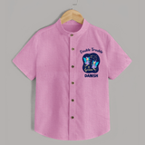 Leo Royal Lion Zodiac Printed Baby shirt - BABY PINK - 0 - 6 Months Old (Chest 23")