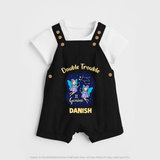Leo Royal Lion Zodiac Printed Baby Dungaree - BLACK - 0 - 5 Months Old (Chest 18")