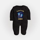Leo Royal Lion Zodiac Printed BabyFullbody Suit - BLACK - New Born (Chest 7.5")