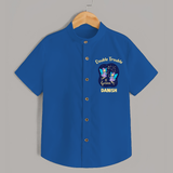 Leo Royal Lion Zodiac Printed Baby shirt - COBALT BLUE - 0 - 6 Months Old (Chest 23")