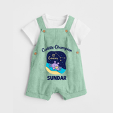 Virgo Little Star Zodiac Printed Baby Dungaree - MINT GREEN - 0 - 5 Months Old (Chest 18")