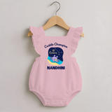 Virgo Little Star Zodiac Printed Baby Romper Frock - BABY PINK - 0 - 3 Months Old (Chest 19")