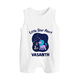 Sagittarius Adventure Zodiac Printed Baby Button Romper - WHITE - New Born (Chest 18")