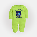 Sagittarius Adventure Zodiac Printed BabyFullbody Suit - LIME GREEN - New Born (Chest 7.5")