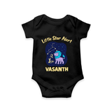 Sagittarius Adventure Zodiac Printed Baby Romper - BLACK - New Born (Chest 14")