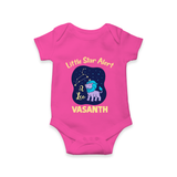 Sagittarius Adventure Zodiac Printed Baby Romper - HOT PINK - New Born (Chest 14")
