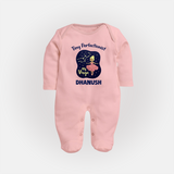 Pisces Dreamy Fish Zodiac Printed BabyFullbody Suit - BABY PINK - New Born (Chest 7.5")