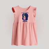 Libra Cute Balance Zodiac Printed Baby Frock - BABY PINK - 0 - 3 Months Old (Chest 17")