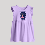Libra Cute Balance Zodiac Printed Baby Frock - LILAC - 0 - 3 Months Old (Chest 17")
