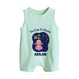 Libra Cute Balance Zodiac Printed Baby Button Romper - MINT GREEN - New Born (Chest 18")
