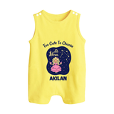 Libra Cute Balance Zodiac Printed Baby Button Romper - PASTEL YELLOW - New Born (Chest 18")