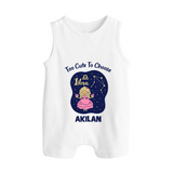 Libra Cute Balance Zodiac Printed Baby Button Romper - WHITE - New Born (Chest 18")