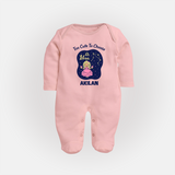 Libra Cute Balance Zodiac Printed BabyFullbody Suit - BABY PINK - New Born (Chest 7.5")