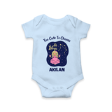 Libra Cute Balance Zodiac Printed Baby Romper - BABY BLUE - New Born (Chest 14")