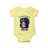 Libra Cute Balance Zodiac Printed Baby Romper - PASTEL YELLOW - New Born (Chest 14")