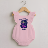 Scorpio Mini Warrior Zodiac Printed Baby Romper Frock - BABY PINK - 0 - 3 Months Old (Chest 19")