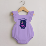 Scorpio Mini Warrior Zodiac Printed Baby Romper Frock - LILAC - 0 - 3 Months Old (Chest 19")