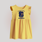 Capricorn Future Leader Zodiac Printed Baby Frock - PASTEL YELLOW - 0 - 3 Months Old (Chest 17")