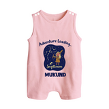 Capricorn Future Leader Zodiac Printed Baby Button Romper - BABY PINK - New Born (Chest 18")