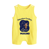 Capricorn Future Leader Zodiac Printed Baby Button Romper - PASTEL YELLOW - New Born (Chest 18")