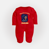 Capricorn Future Leader Zodiac Printed BabyFullbody Suit - RED - New Born (Chest 7.5")