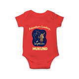 Capricorn Future Leader Zodiac Printed Baby Romper - RED - New Born (Chest 14")